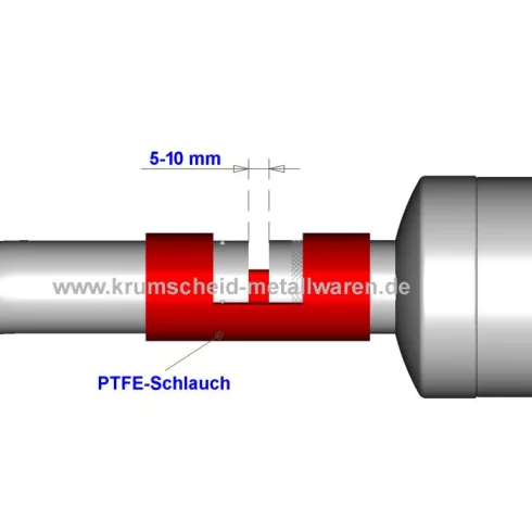 Krumscheid Teflon cső, átm. 28/32mm, 100mm hosszú. Bilincseket nem tartalmaz!