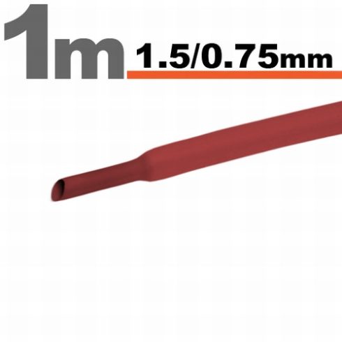 Zsugorcső (1,5/0,75mm) Piros, 1m-es