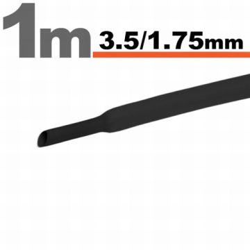 Zsugorcső (3,5/1,75mm) Fekete, 1m-es