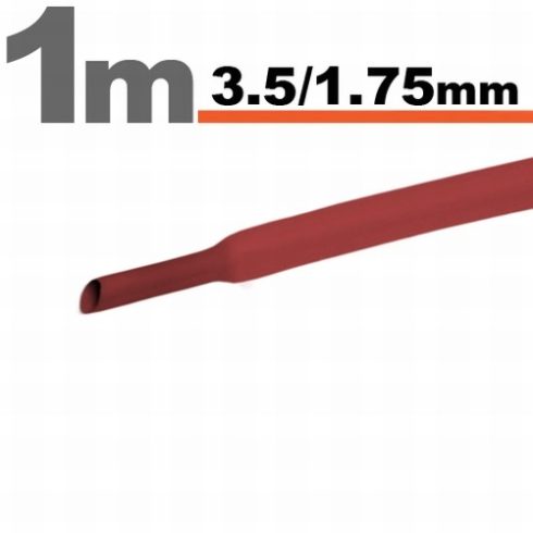 Zsugorcső (3,5/1,75mm) Piros, 1m-es