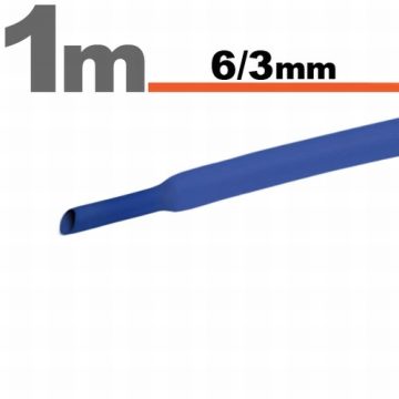 Zsugorcső (6/3mm) Kék, 1m-es