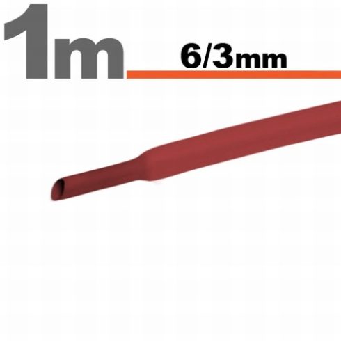 Zsugorcső (6/3mm) Piros, 1m-es