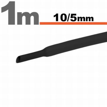 Zsugorcső (10/5mm) Fekete, 1m-es