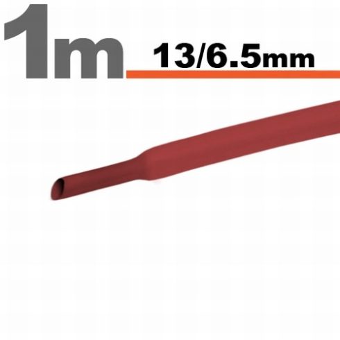 Zsugorcső (13/6,5mm) Piros, 1m-es