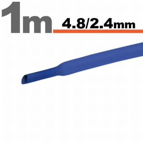 Zsugorcső (4,8/2,4mm) Kék, 1m-es