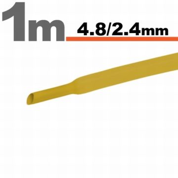 Zsugorcső (4,8/2,4mm) Sárga, 1m-es