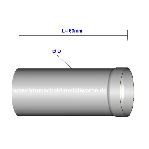 Krumscheid 60mm hosszú egyenes, átmérő:25mm-es csőelem.