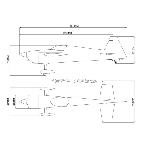 Skywing Rc ARS 300 V3 102" (2590 mm), Zöld/Fehér ARF Szett.