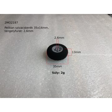   Pelikan Puha szivacskerék  35x14mm, tengelyfurat: 2,6mm (1db)