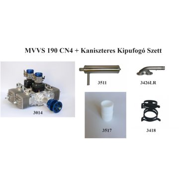    MVVS 190 CN4, MVVS által gyártatott porlasztóval + Kaniszteres Kipufogó Szett