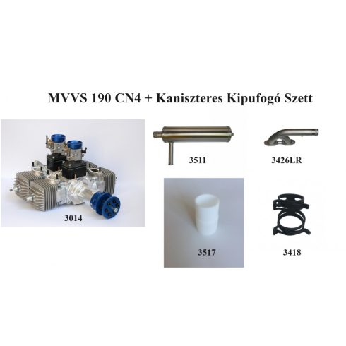  MVVS 190 CN4, MVVS által gyártatott porlasztóval + Kaniszteres Kipufogó Szett