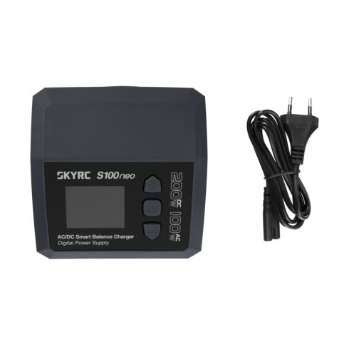 SKY RC S100neo AC/DC Akkumulátor Töltő. Külső Tápról és AC230V-ról is üzemeltethető.