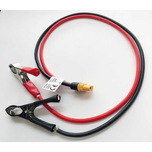 Robbe Akkutöltő bemeneti tápkábel XT60 mama, krokodil csipesz, (0,5m, 12AWG, 3,3mm2)