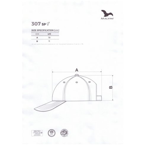 Malfini 5P 307 Unisex Állítható Baseball Sapka, több színben