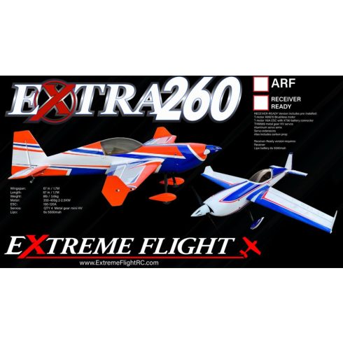 Extreme Flight Extra 260 67", Kék/Fehér PNP Szett.