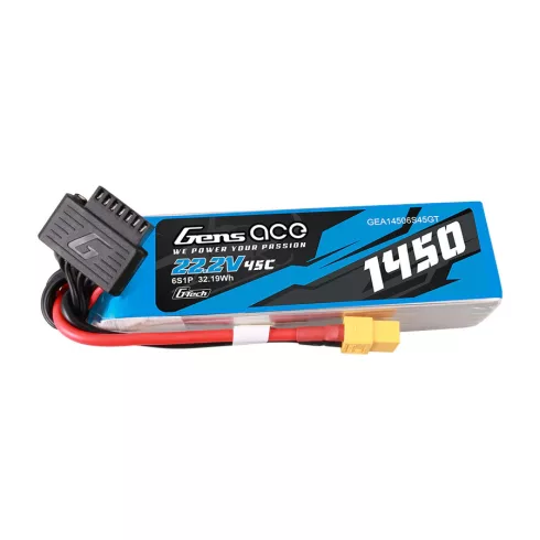 Gens Ace G-Tech 1450mAh 6s (22,2V) 45/90C Lipó Akkumulátor, XT60 csatlakozó.