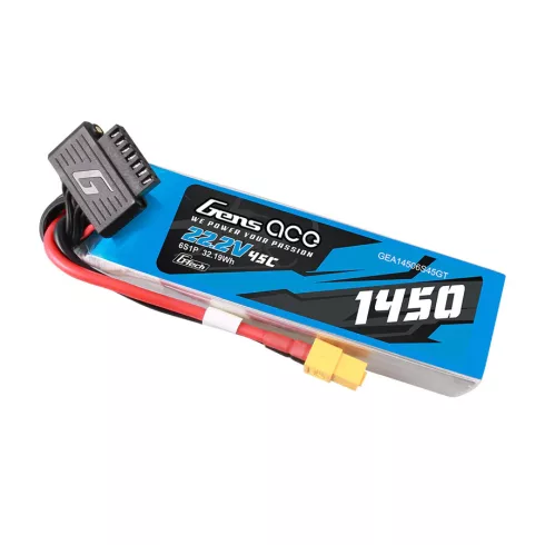 Gens Ace G-Tech 1450mAh 6s (22,2V) 45/90C Lipó Akkumulátor, XT60 csatlakozó.