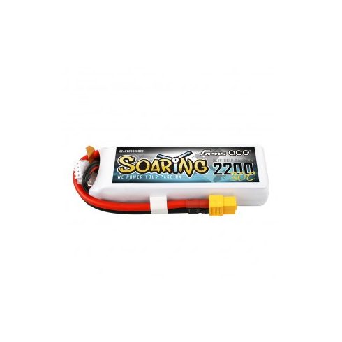 Gens Ace Soaring 2200mAh 3s (11.1V) 30/60C Lipó Akkumulátor, XT60 csatlakozó.