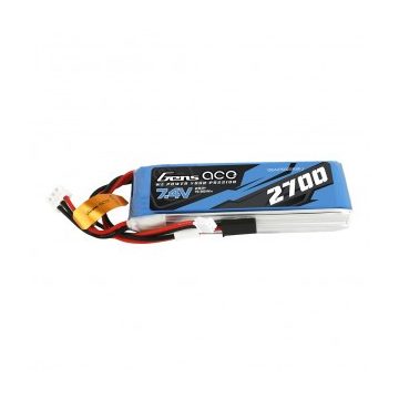   Gens Ace 2700mAh 2s (7.4V) Távirányító Lipo Akkumulátor,  Futaba + JST-EHR Csatlakozó. (Futaba T6J, T8FG, 12FG, FrSky TARANIS X9D  2019 PLUS Távirányítókhoz)