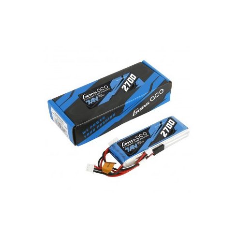 Gens Ace 2700mAh 2s (7.4V) Távirányító Lipo Akkumulátor,  Futaba + JST-EHR Csatlakozó. (Futaba T6J, T8FG, 12FG, FrSky TARANIS X9D  2019 PLUS Távirányítókhoz)