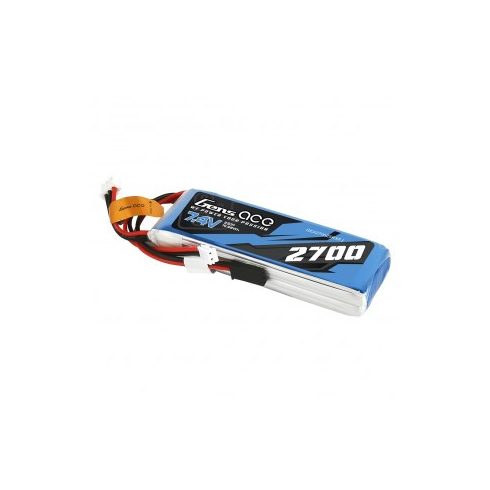 Gens Ace 2700mAh 2s (7.4V) Távirányító Lipo Akkumulátor,  Futaba + JST-EHR Csatlakozó. (Futaba T6J, T8FG, 12FG, FrSky TARANIS X9D  2019 PLUS Távirányítókhoz)