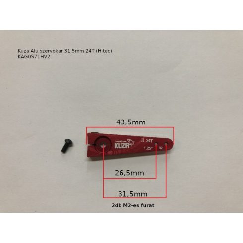 Kuza Alu szervokar 31,5mm 24T (Hitec)