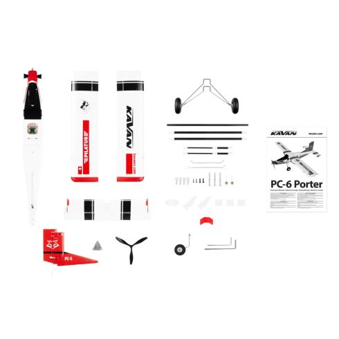 KAVAN Pilatus PC-6 Porter 1500mm PNP Szett, Piros.