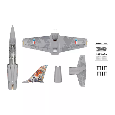 KAVAN L-39 Skyfox Jet, 1088mm PNP szett, szürke. A Cseh, Magyar és Vietnami Légierő Jet, Rc modell változat!