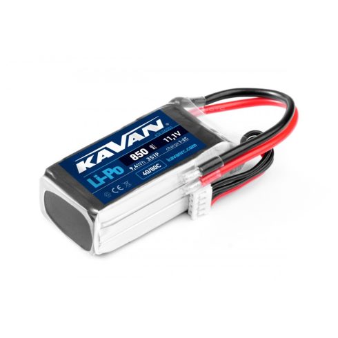 KAVAN LI-PO 850mAh/11,1V (3S) 40/80C, Tápcsatlakozó nélkül !!!
