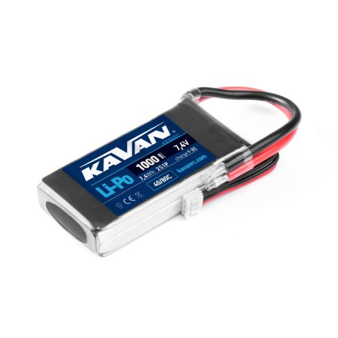 KAVAN Lipó Akkumulátor, 1000mAh/7,4V 40/80C, Tápcsatlakozó nélkül !!!