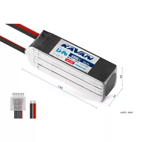 Kavan Lipo 4000mAh/6S (22,2V) 60/120C Aír Pack Akkumulátor. Tápcsatlakozót nem tartalmaz !!!