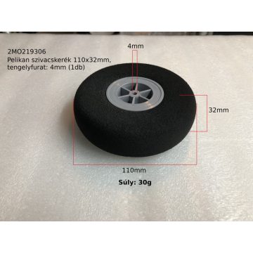 Kavan Puha szivacskerék 110x32mm, tengelyfurat: 4 mm (1db)