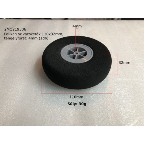 Kavan Puha szivacskerék 110x32mm, tengelyfurat: 4 mm (1db)