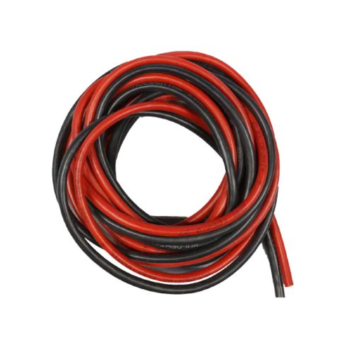 Muldental Szilikon kábel 10mm2, (8AWG). (1m fekete és 1m piros)