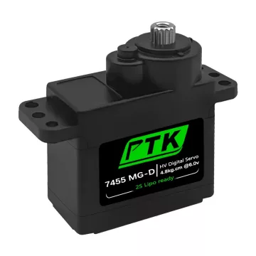   PTK 7455MG-D Digitális Fémfogas 13g HV Mikro Szervó, 0,1sec/7,4V/5,3Kg. (F3P Indior/Glider Plane)
