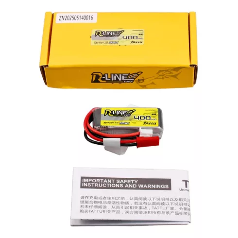 Gens Ace Tattu R-Line 400mAh 2s (7.4V) 95/190C Lipó Akkumulátor, JST-SYP csatlakozó.