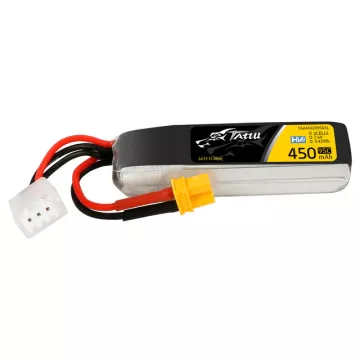   Gens Ace Tattu HV Lipó Long Akkumulátor 450mAh 2s (7,6V) 95/190C, XT30 csatlakozó.
