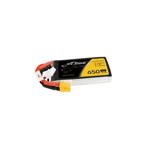 Gens Ace Tattu 650mAh 2s (7.4V) 75/150C Lipó Akkumulátor, XT30 csatlakozó.