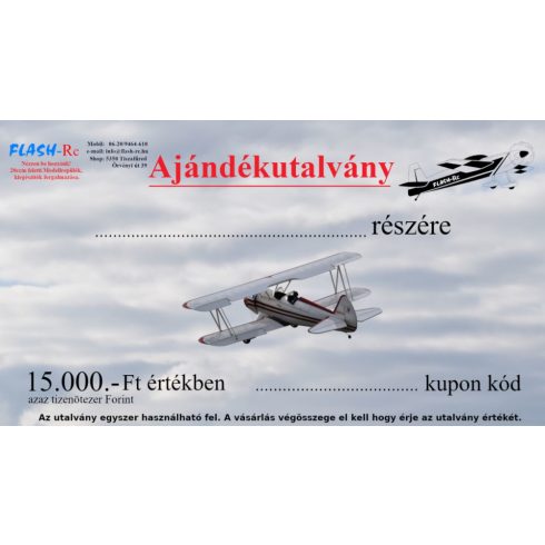 Flash-Rc Ajándékutalvány 15.000.-Ft értékben.