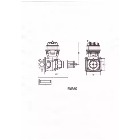 EME60 Motor Gyújtással, Normál kipufogóval. (2 év Garanciával)