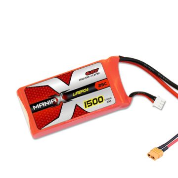   ManiaX Power LiFePO4 2S (6.6V) 1500mAh 25/50C Akkumulátor, XT60 csatlakozó.