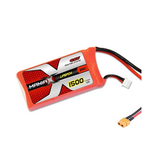 ManiaX Power LiFePO4 2S (6.6V) 1500mAh 25/50C Akkumulátor, XT60 csatlakozó.