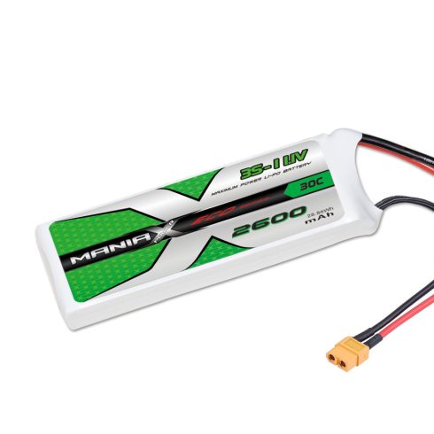 ManiaX Power LiPo 3S (11,1V) 2600mAh 30/60C Akkumulátor, XT60 csatlakozó.