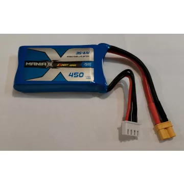   ManiaX Power LiPo 3S (11,1V) 450mAh 45/90C eXpert Akkumulátor, XT30 csatlakozó.