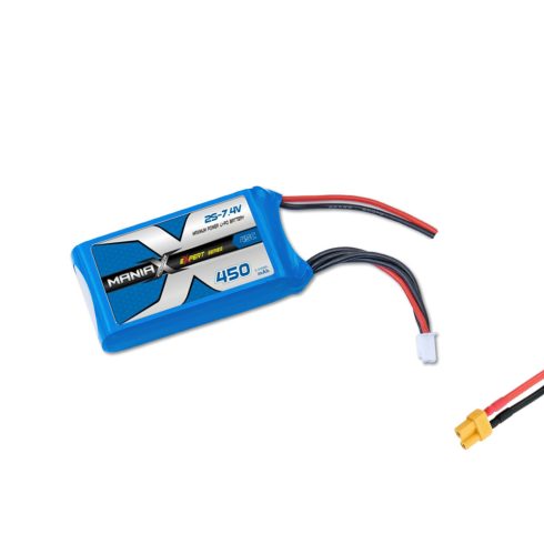 ManiaX Power LiPo 2S (7,4V) 450mAh 45/90C Akkumulátor, XT30 csatlakozó.