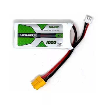   ManiaX Power LiPo 2S (7,4V) 1000mAh 30/60C Akkumulátor, XT60 Csatlakozó.