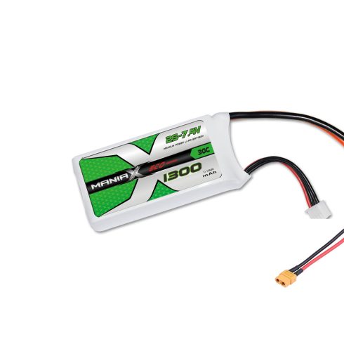 ManiaX Power LiPo 2S (7,4V) 1300mAh 30/60C Akkumulátor, XT60 Csatlakozó.