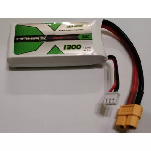 ManiaX Power LiPo 2S (7,4V) 1300mAh 30/60C Akkumulátor, XT60 Csatlakozó.