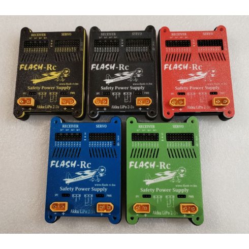 Flash-Rc Safety Power Supply (Biztonsági tápegység), Dugókapcsolóval, Zöld visszjelző leddel. (5 színsémában)