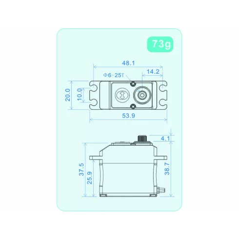 THETA RAZOR-C1B Brushless HV Digitális NFC Programozható Szervó ( 0,056sec 48Kg/8,4V )
